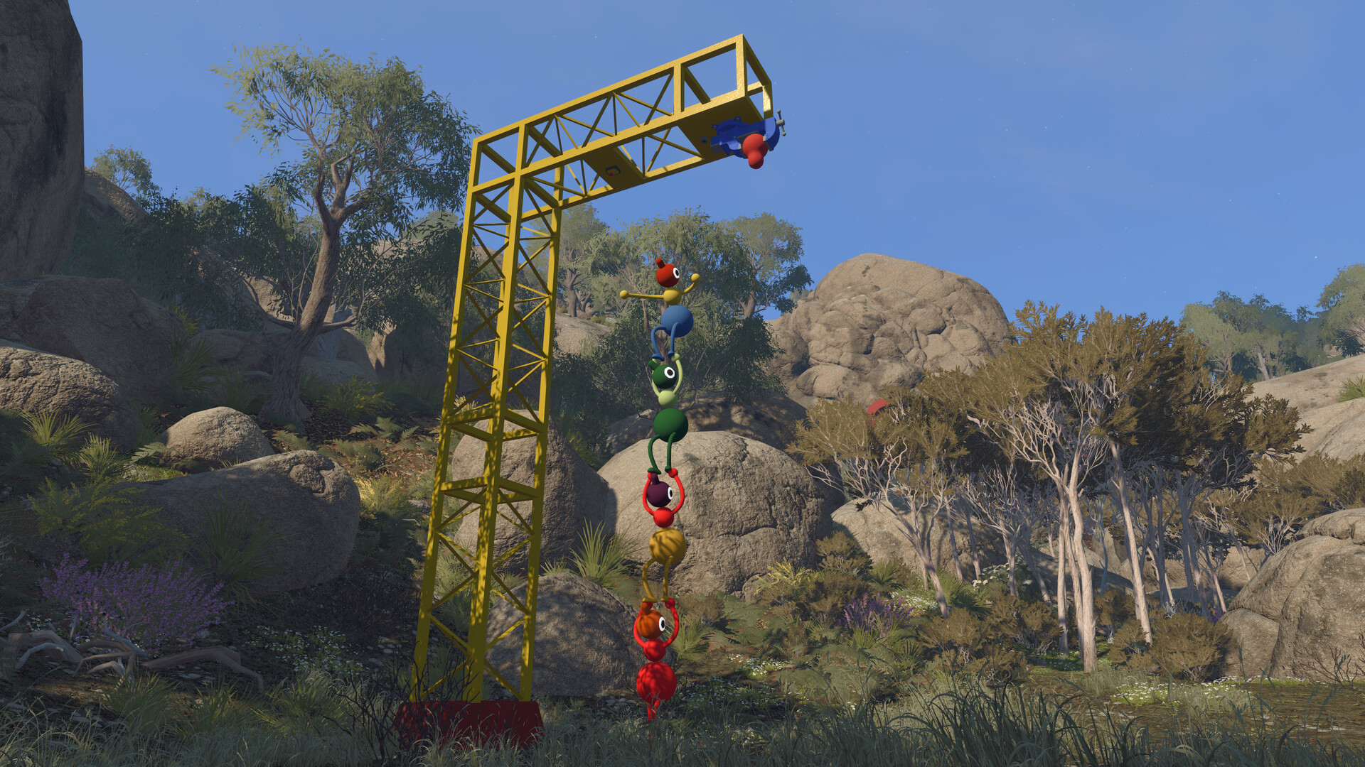 Official Big Walk screenshot — characters gathered together on the island
